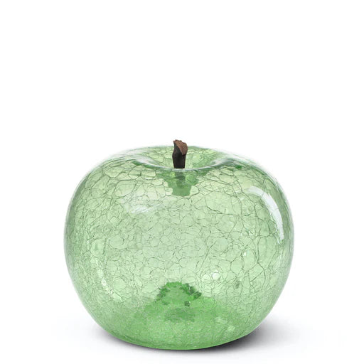 Crackled glass apple Emerald