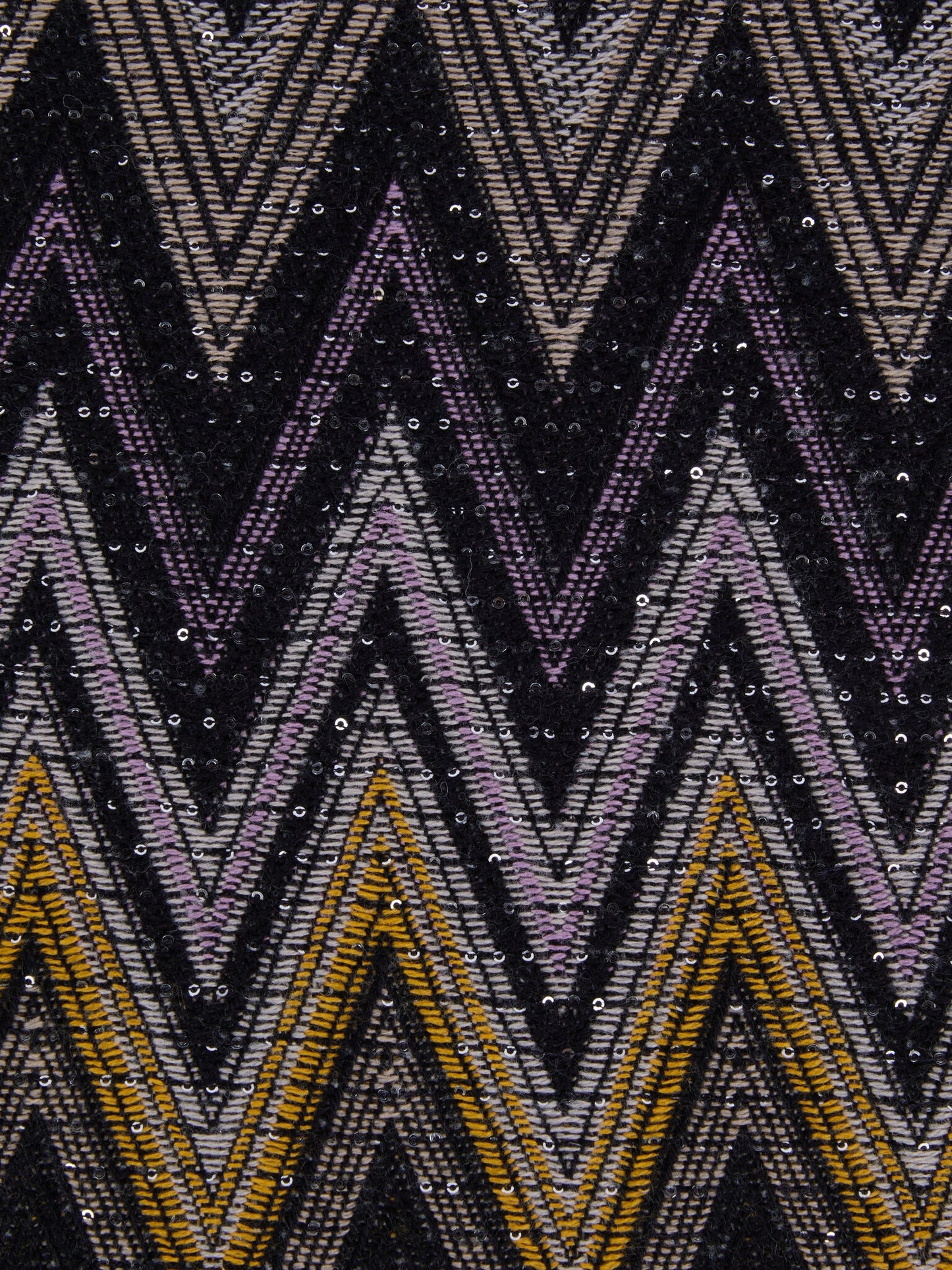 Chen wool blend zigzag plaid blanket with sequins