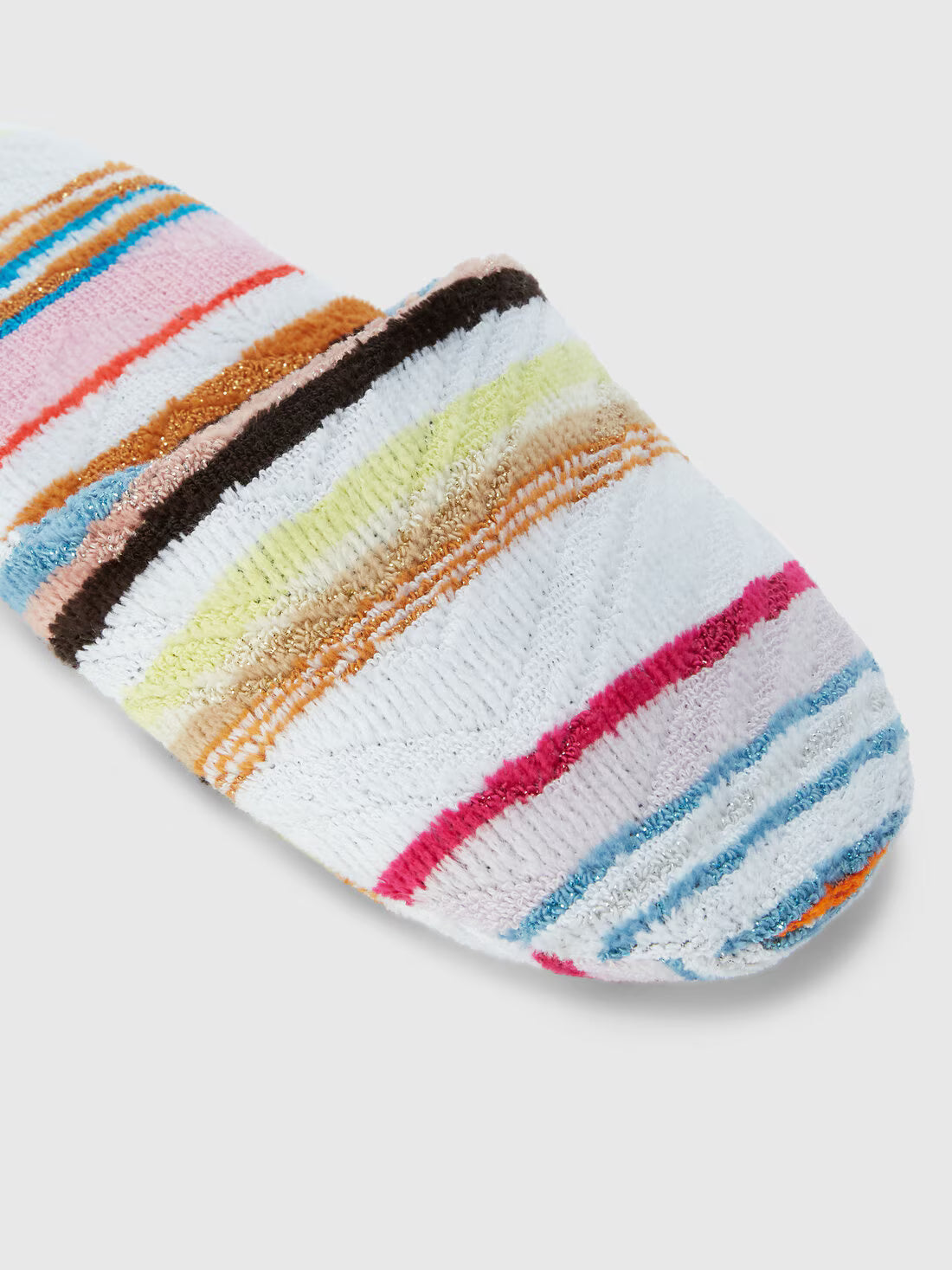 Moonshadow cotton terry slippers with lurex