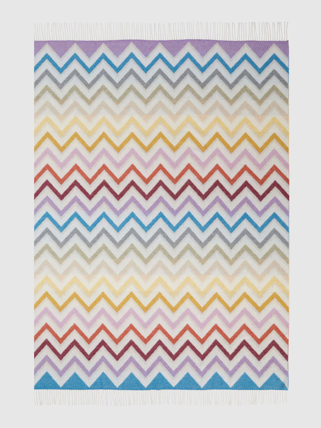 Plaid Watamu 130x190 cm in wool blend zig zag