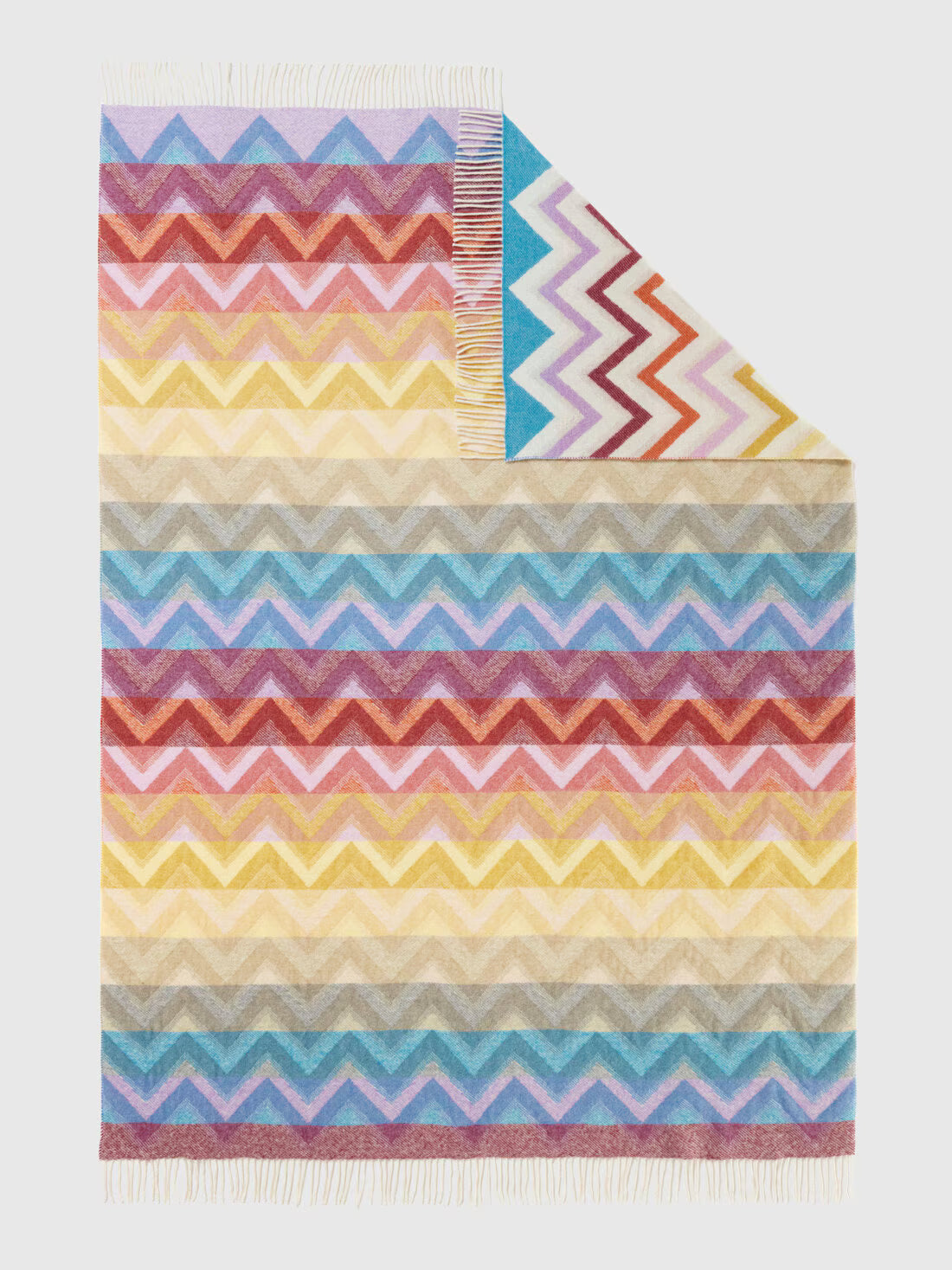 Plaid Watamu 130x190 cm in wool blend zig zag