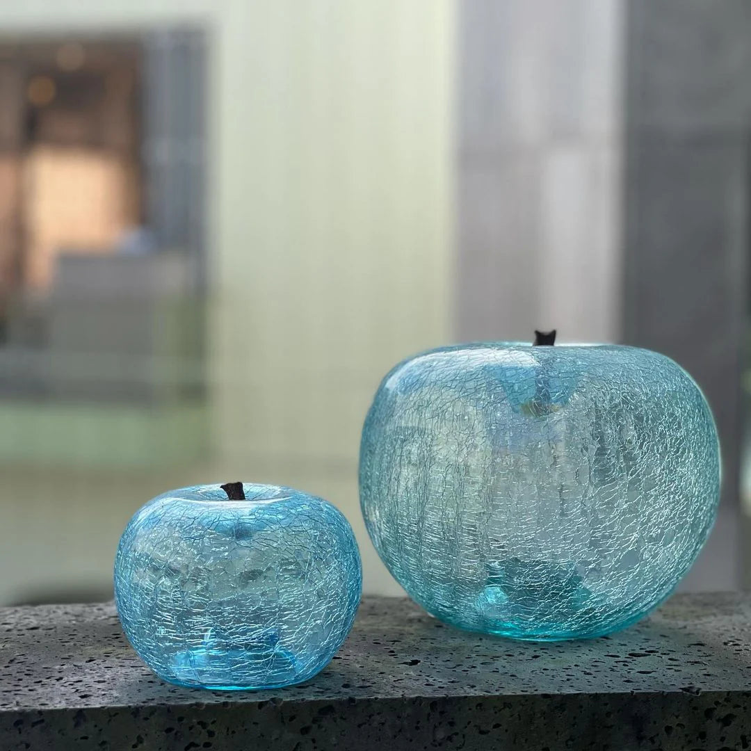 crackled glass apple aquamarine (extra)