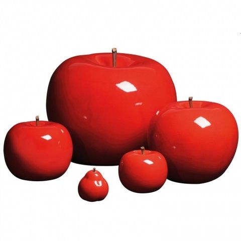 RED GLAZED CERAMIC APPLE Small