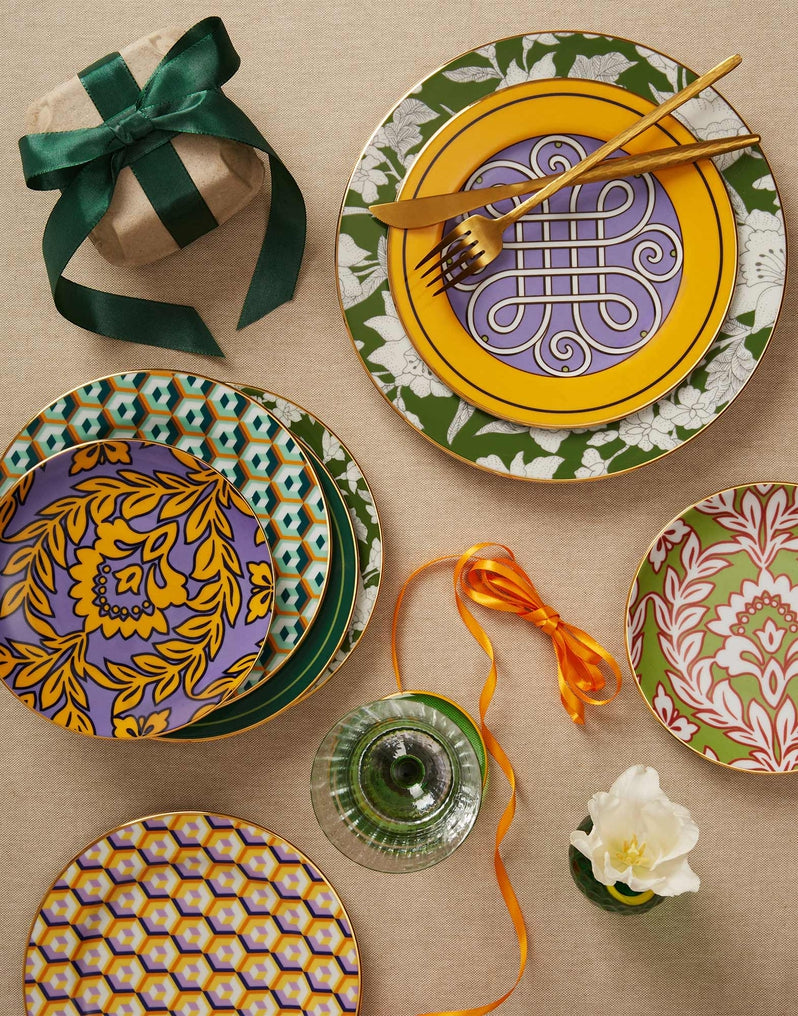 dessert plates set of 2 cortile yallow
