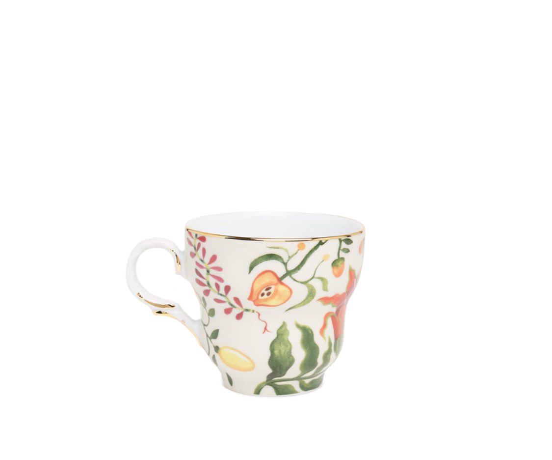 Big Mama Cup & Saucer.Eden in Porcelain. Set of 2