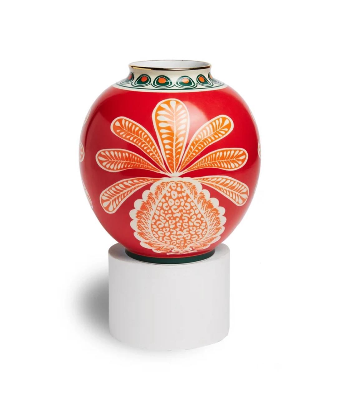 Big Pineapple Bordeaux in Porcelain Bubble Vase