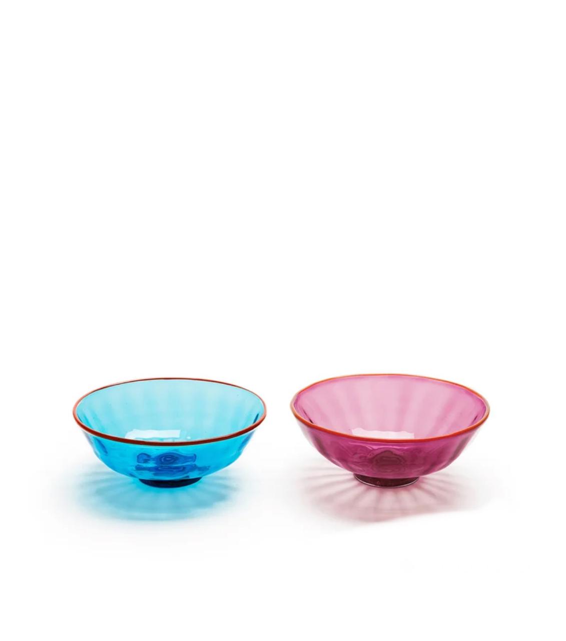 Turchese/Viola in Glass Luxury Nut Bowl Set of 2