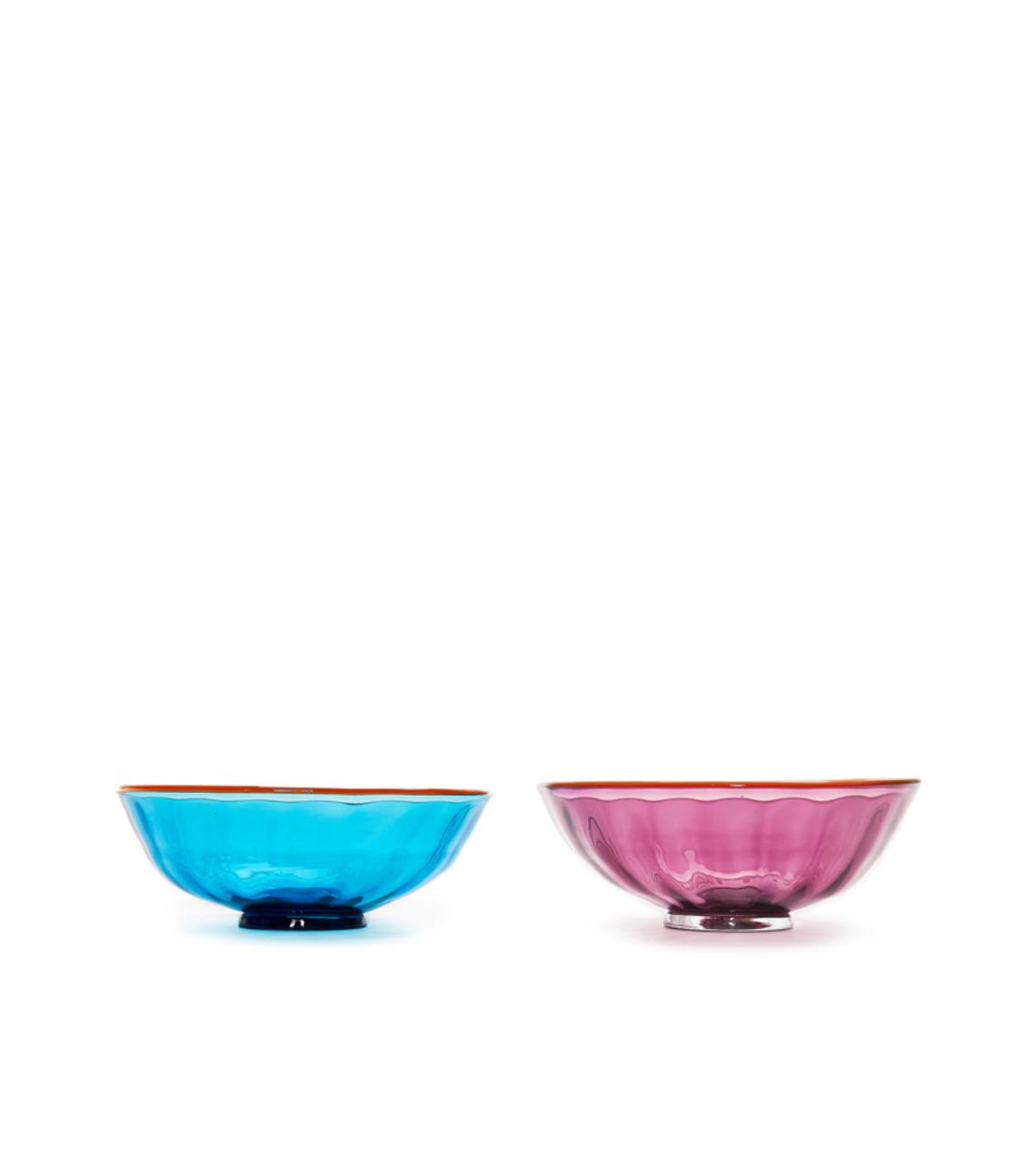 Turchese/Viola in Glass Luxury Nut Bowl Set of 2