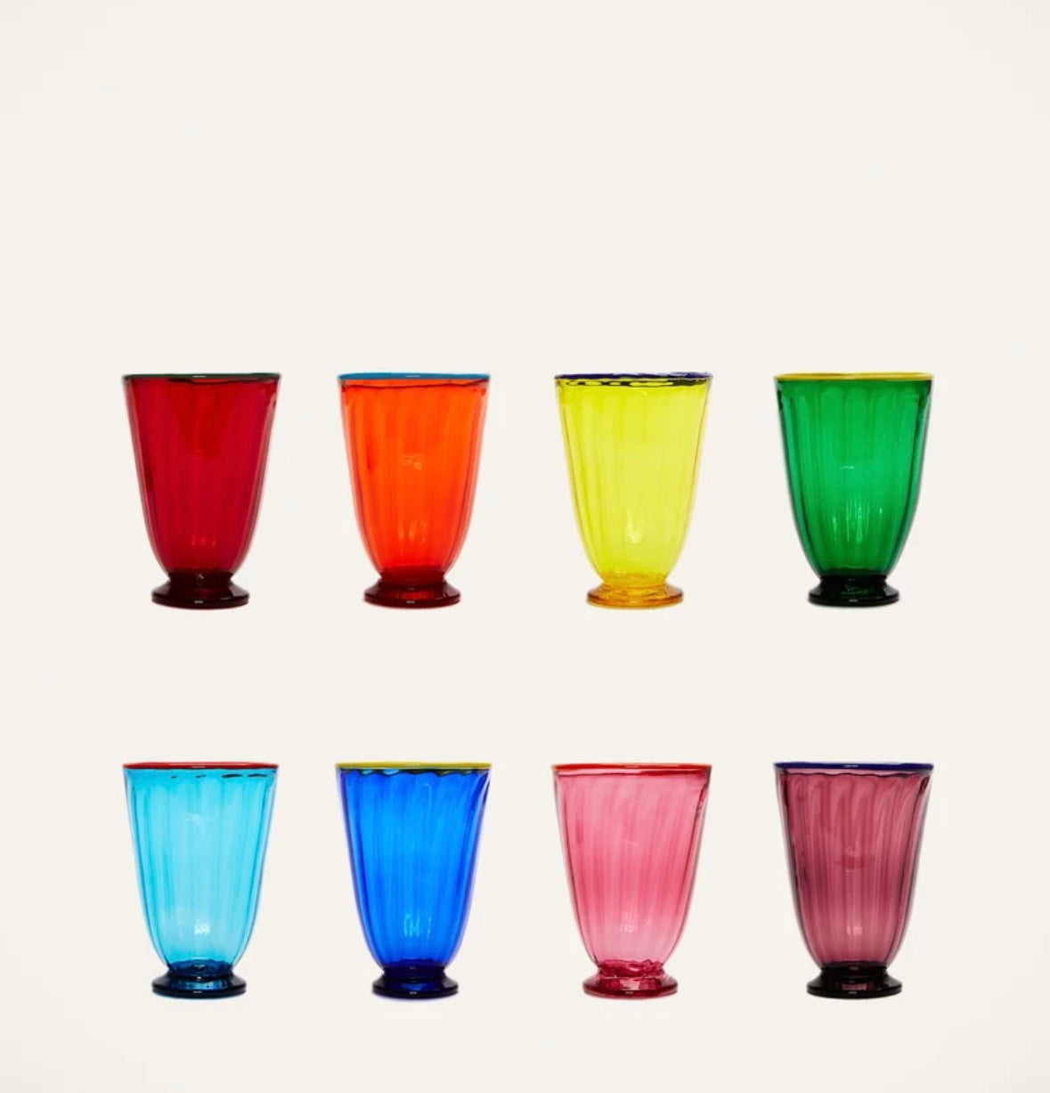 Rainbow Glass Set of 8