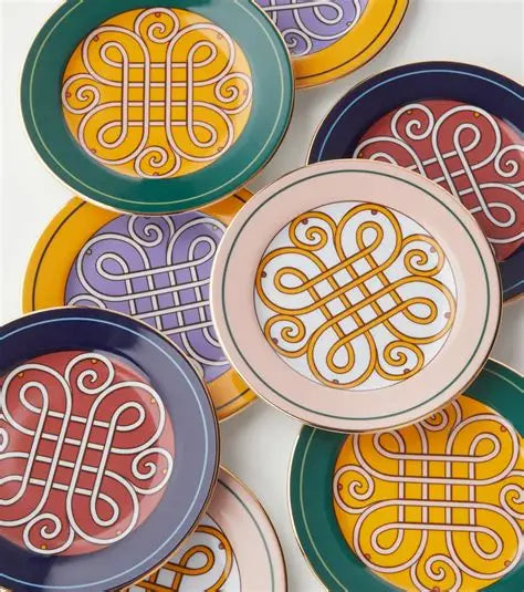 dessert plates set of 2 cortile yallow