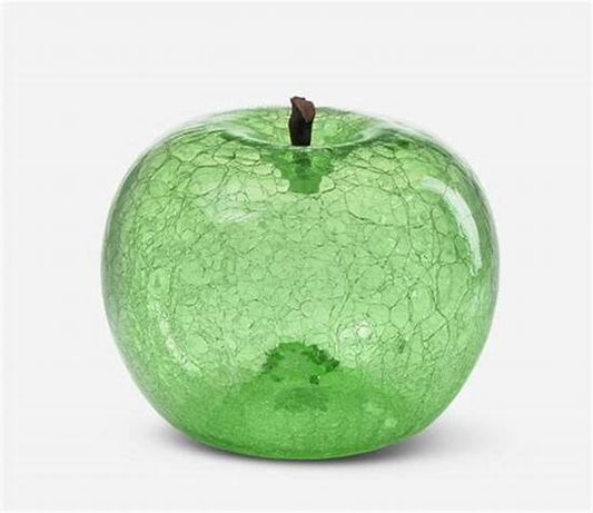 Crackled glass apple Emerald large