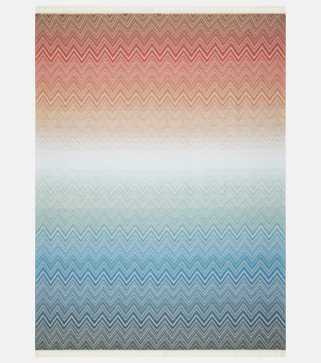 Ciro Zigzag fringed wool throw