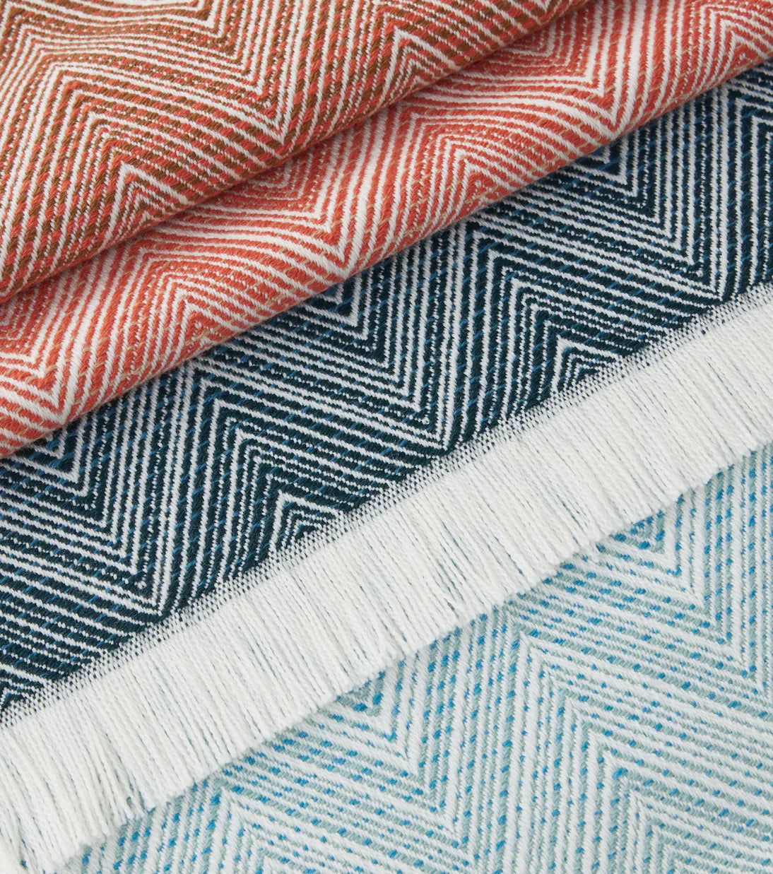 Ciro Zigzag fringed wool throw