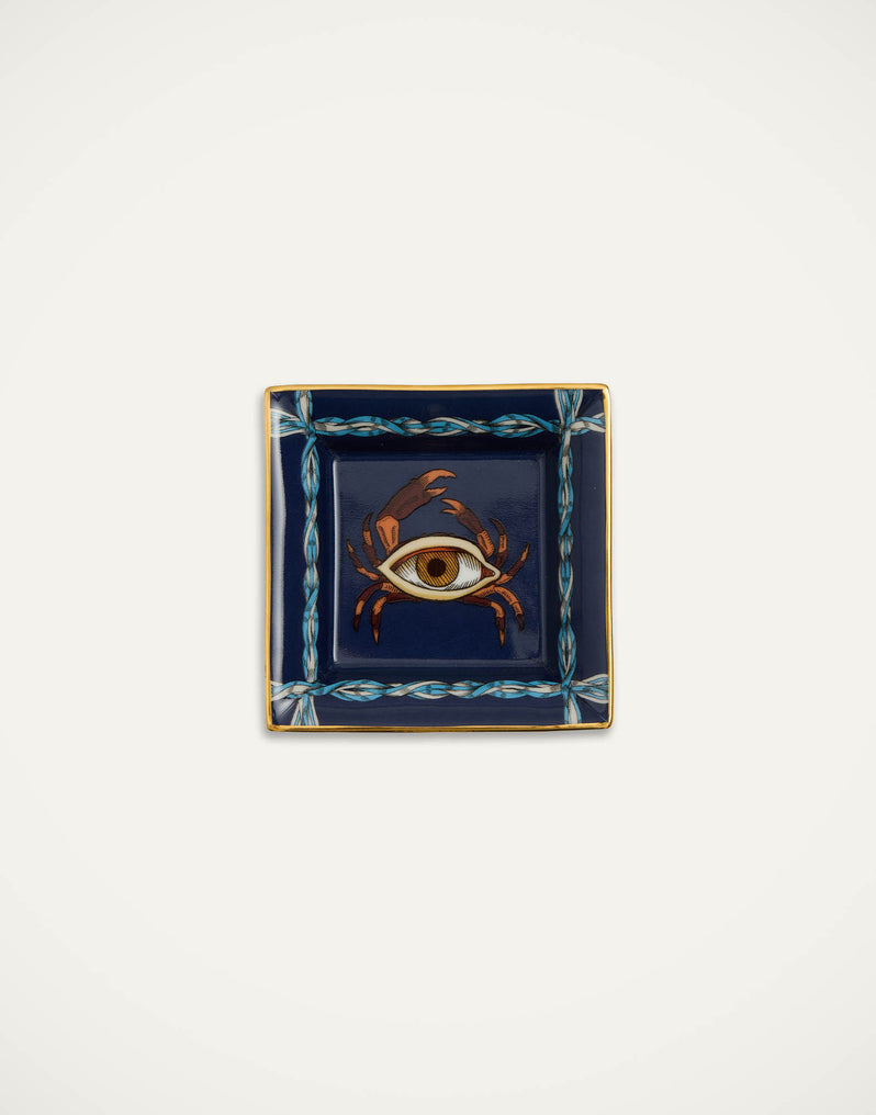 The Crab Midnight Blue in Porcelain - Mini Trinket Tray