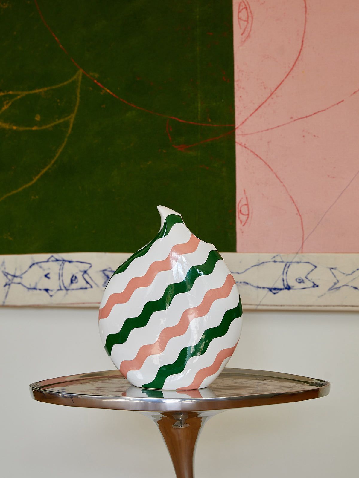 TEARDROP VASE - PINK & GREEN