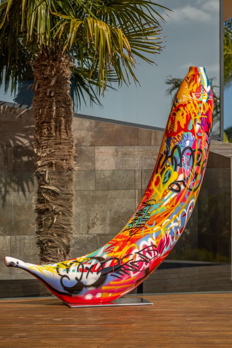 Graffiti banana sculpture