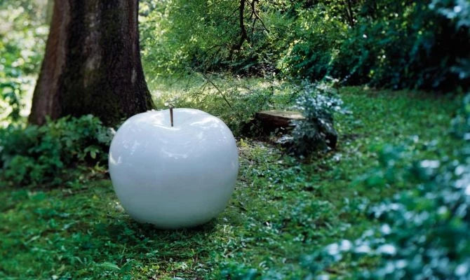 Apple sculpture white