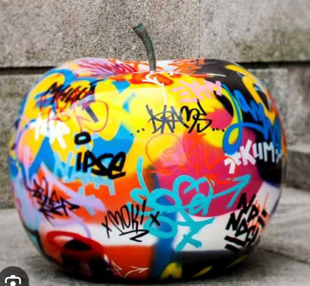 Graffiti sculpture apples indoor outdoor
