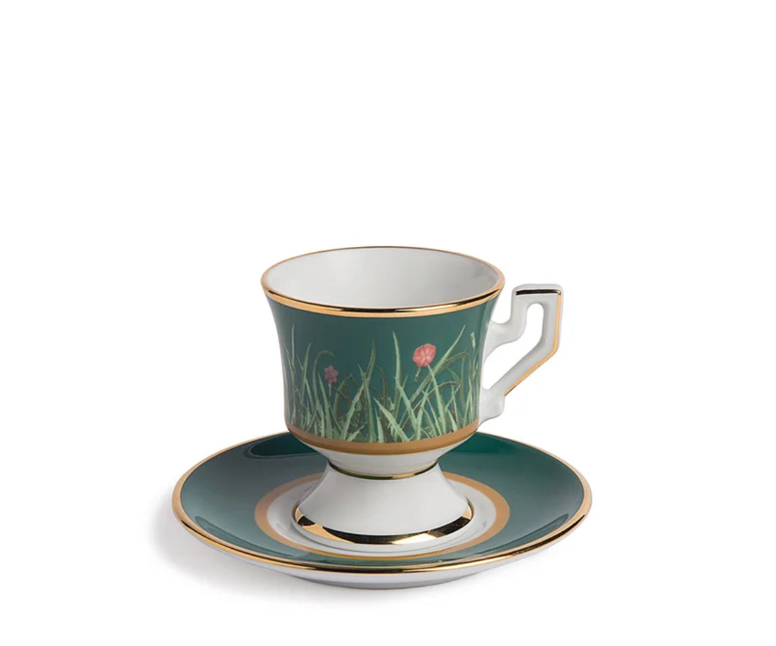 Espresso Cup & Saucer Set of 2.  Libellula