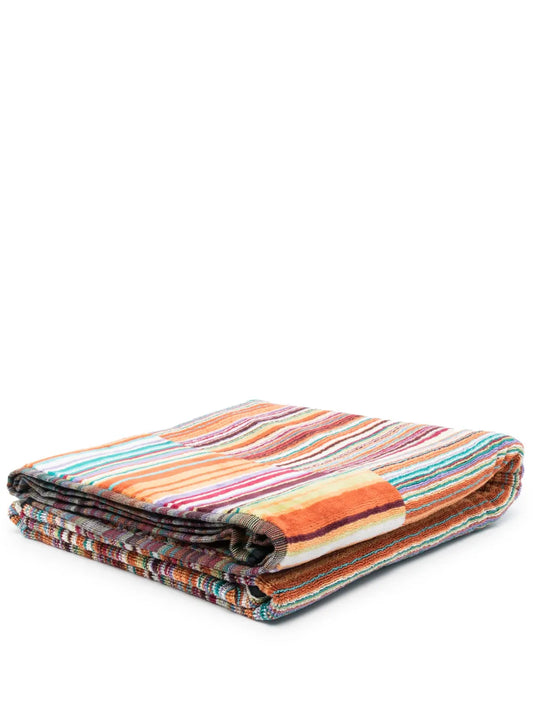 Jazz bath towel in striped cotton terry