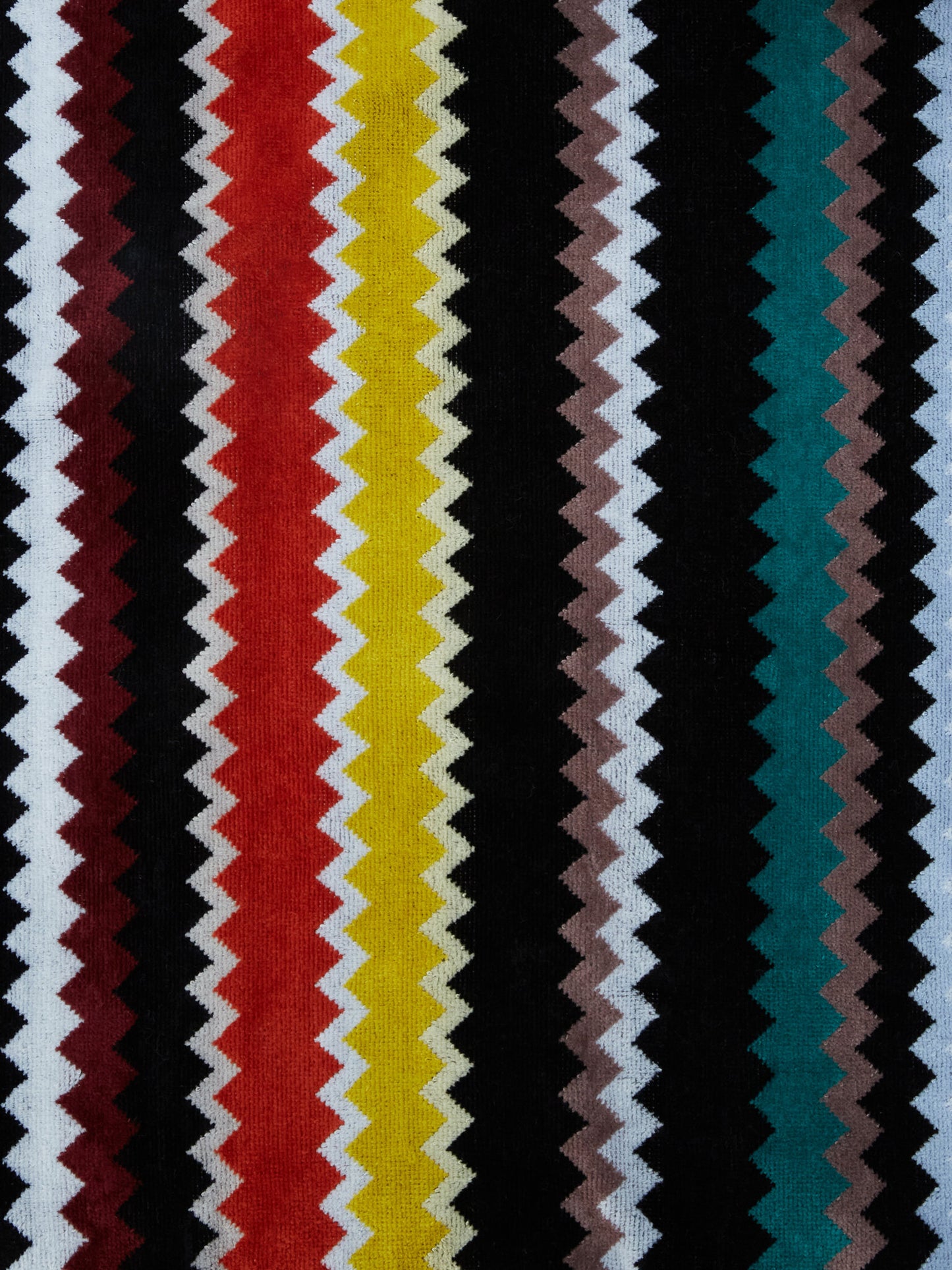 Long Curt chevron cotton terry hooded bathrobe