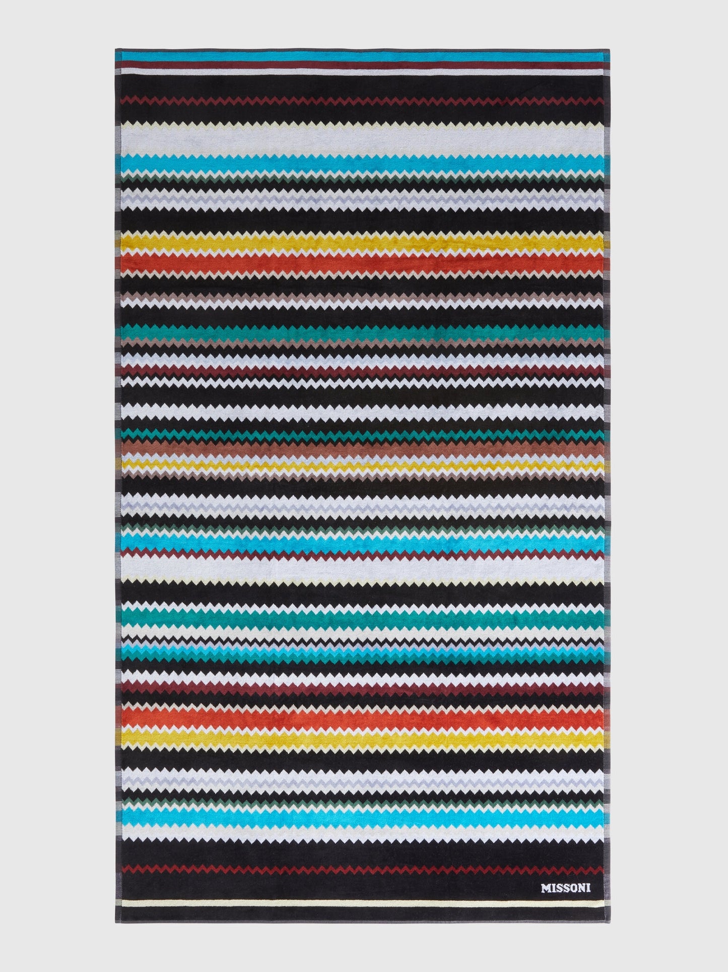Curt 100x180 cm beach towel in zigzag cotton terry cloth