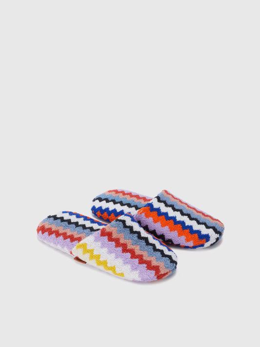 Riverbero zigzag cotton terry slippers
