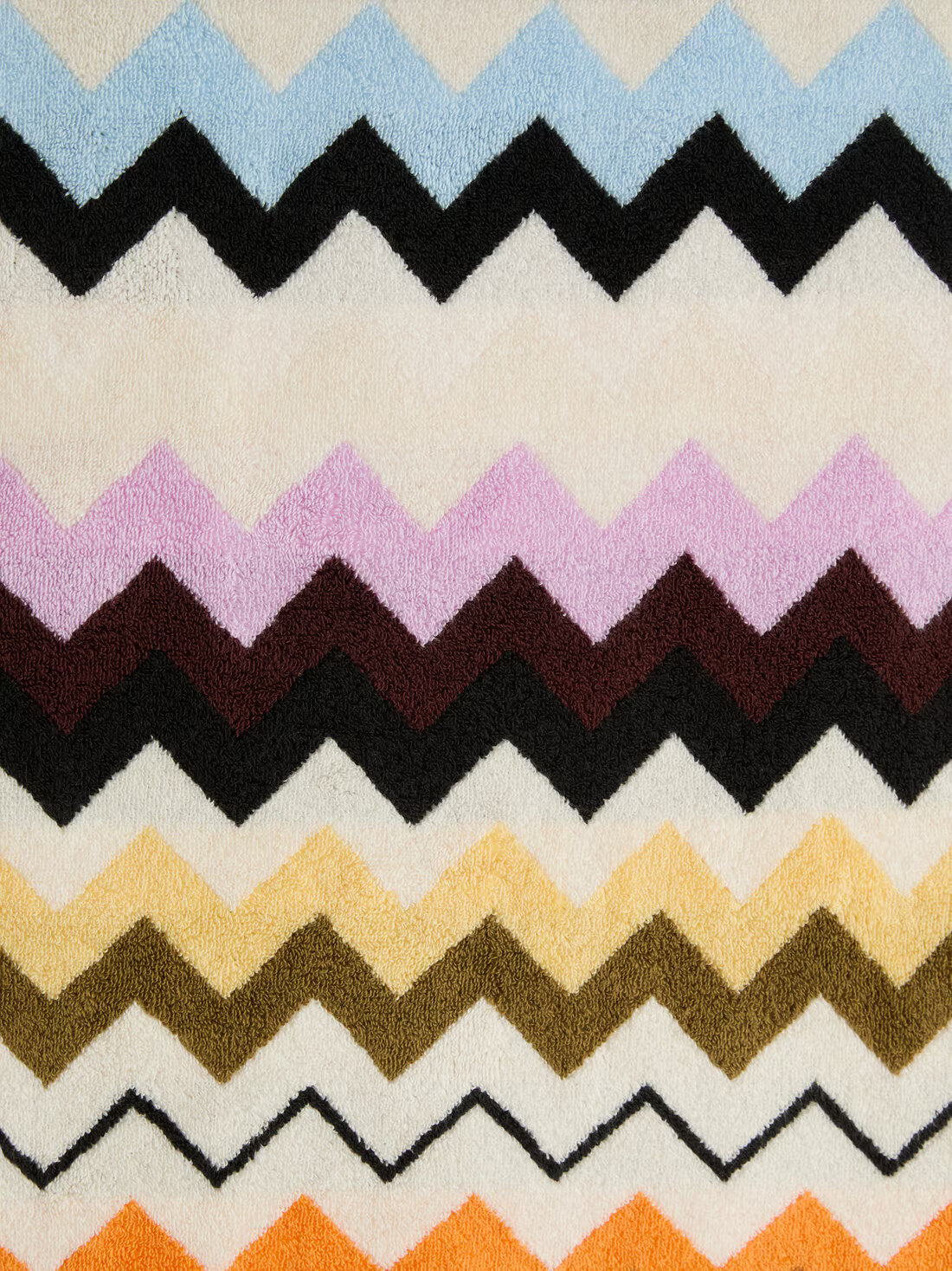 Murrina Hooded Bathrobe in cotton terry with zig zag pattern