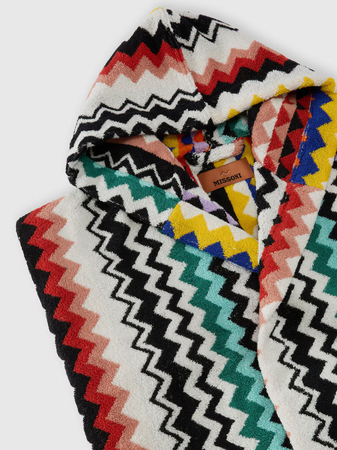 Best cotton terry bathrobe zig zag