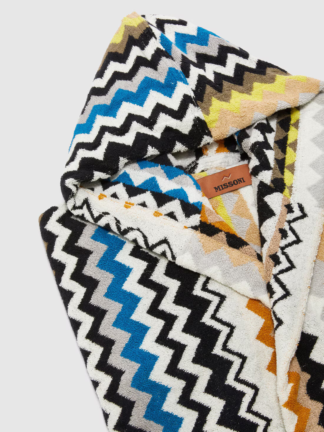 Best cotton terry bathrobe zig zag