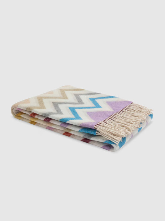 Plaid Watamu 130x190 cm in wool blend zig zag
