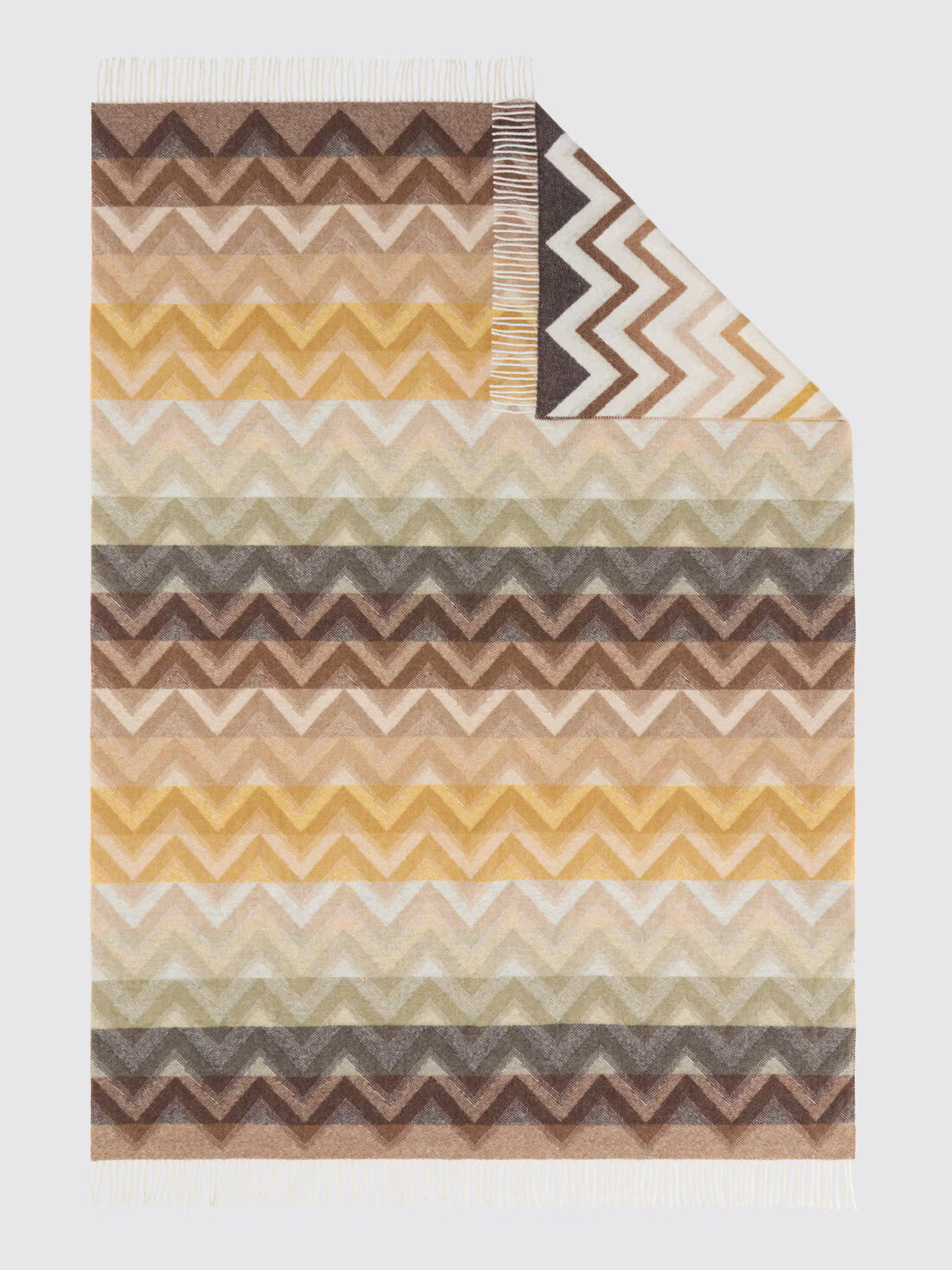 Plaid Watamu 130x190 cm in wool blend zig zag