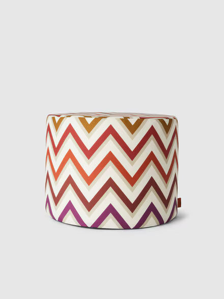 Outdoor pouf Watamu 40x30 cm in technical fabric zig zag