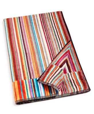 Jazz bath towel in striped cotton terry
