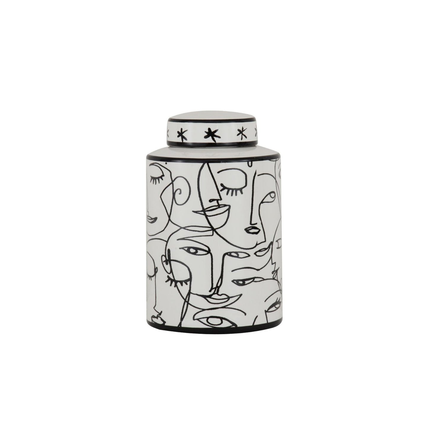 Face Lidded Jar Small