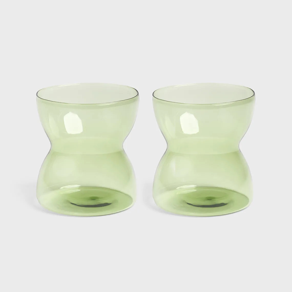 Glass totem green set of 2
