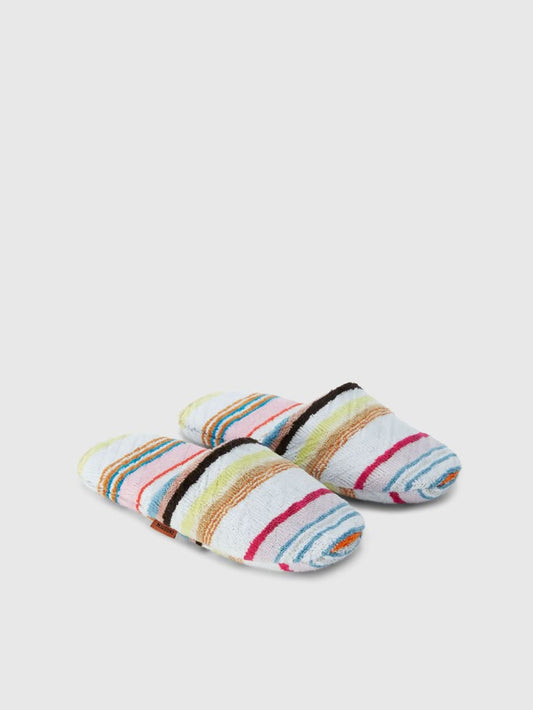 Moonshadow cotton terry slippers with lurex