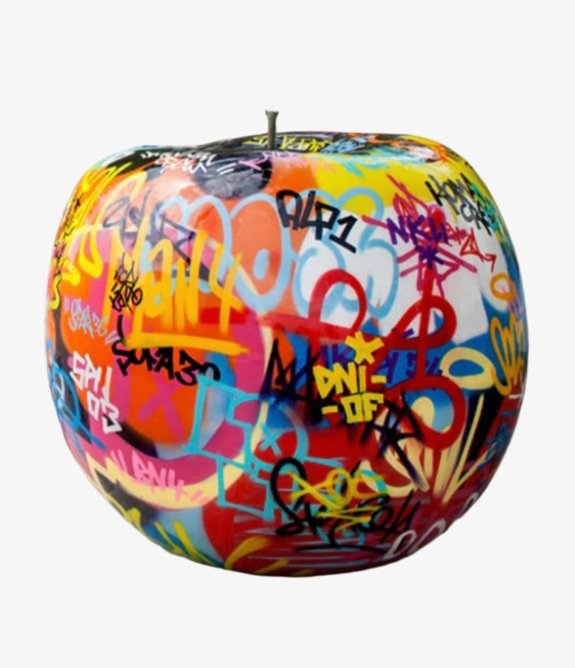 Graffiti sculpture apples indoor outdoor
