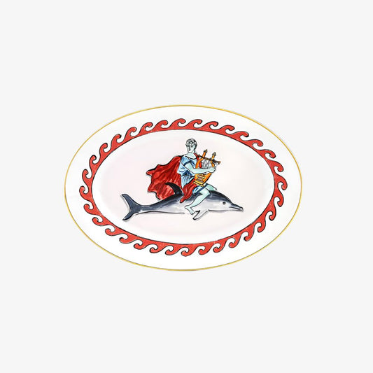 Large Oval Platter w/ Dolphin