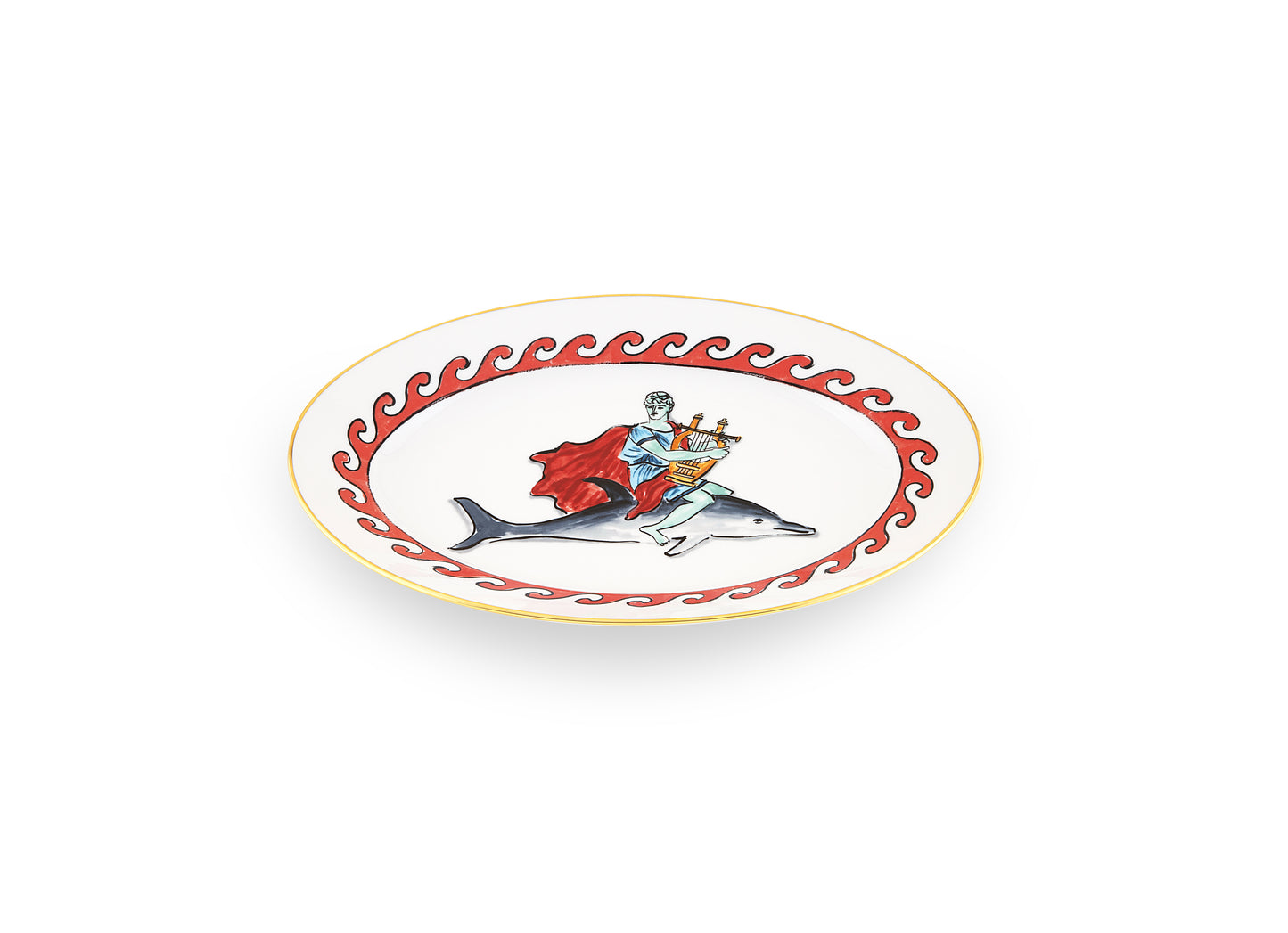 Large Oval Platter w/ Dolphin