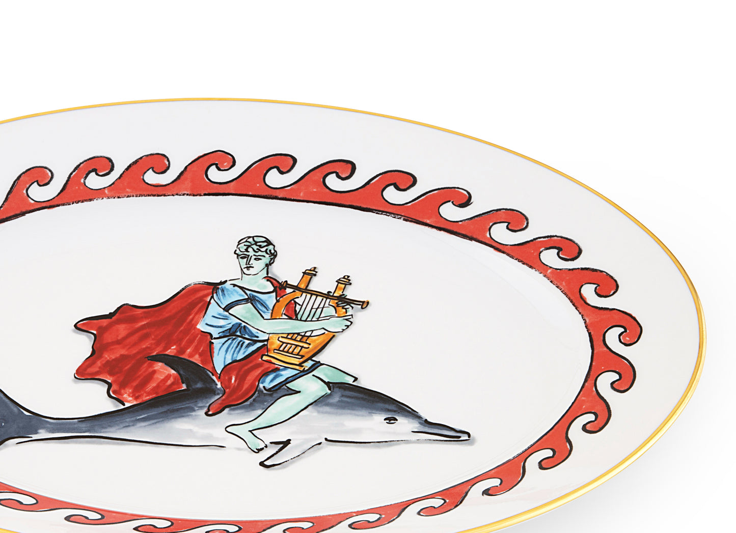 Large Oval Platter w/ Dolphin