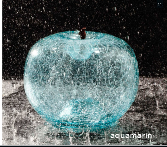 Crackled glass apple aquamarine (super extra)