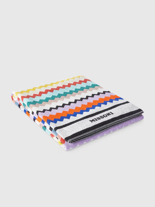 Riverbero 100x180 cm beach towel in zigzag cotton terry cloth