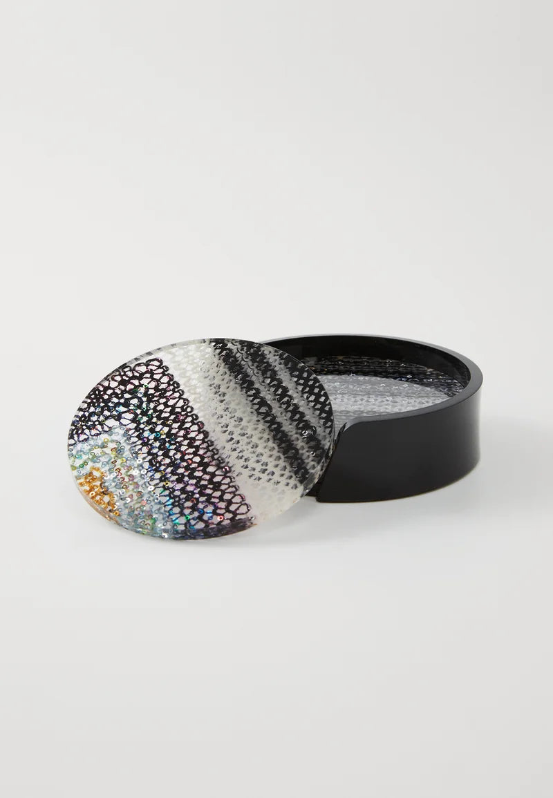 CHEVRON PAILLETTES COASTERS SET