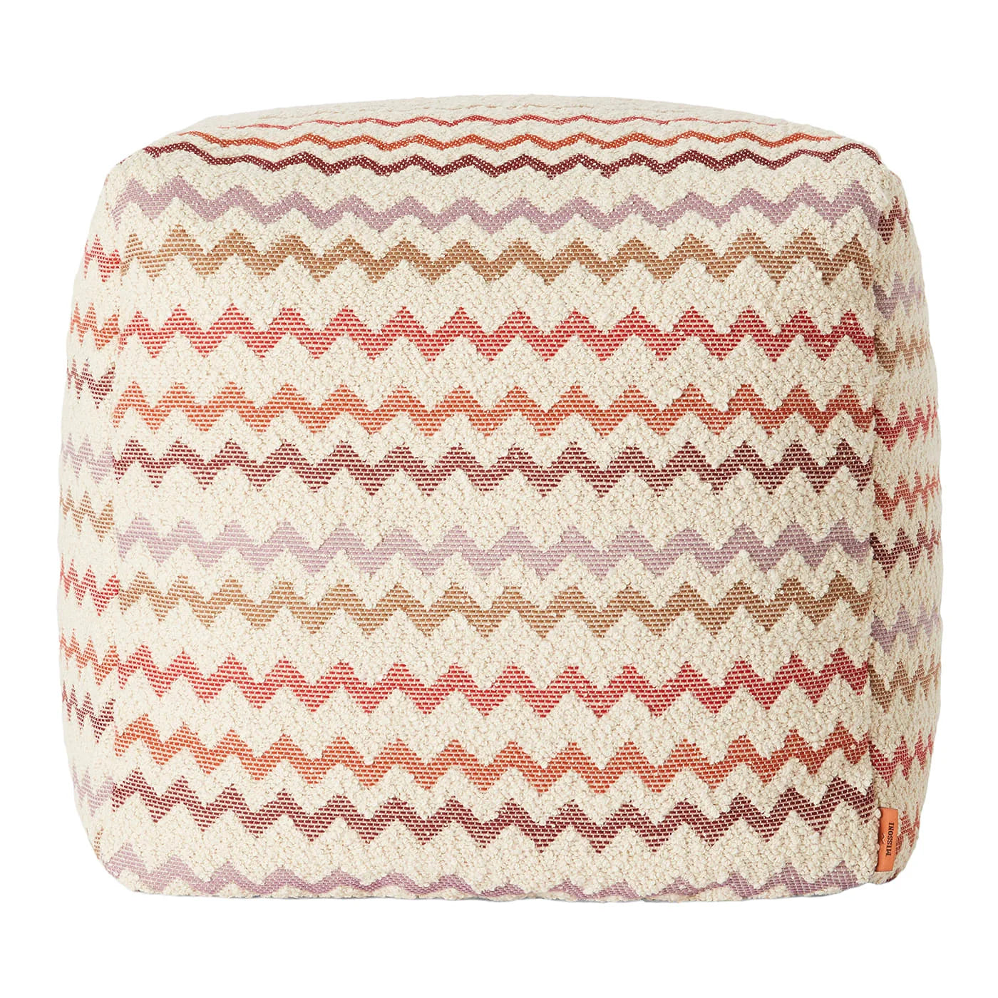 Capri Cube Red & Pink Tones Outdoor Soft Pouf