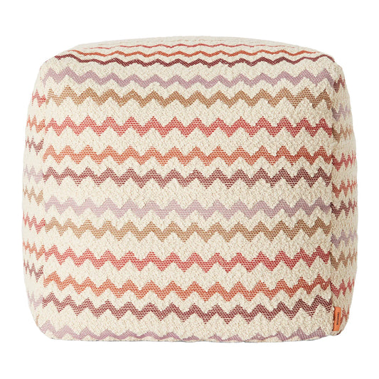 Capri Cube Red & Pink Tones Outdoor Soft Pouf