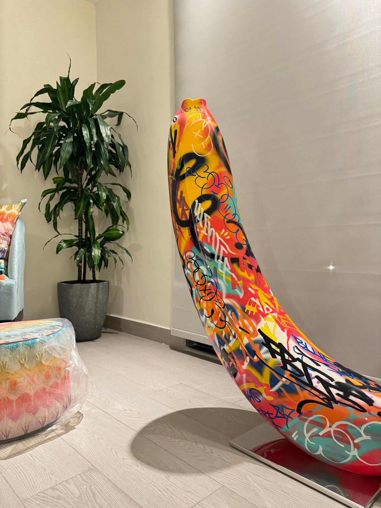 Graffiti banana sculpture