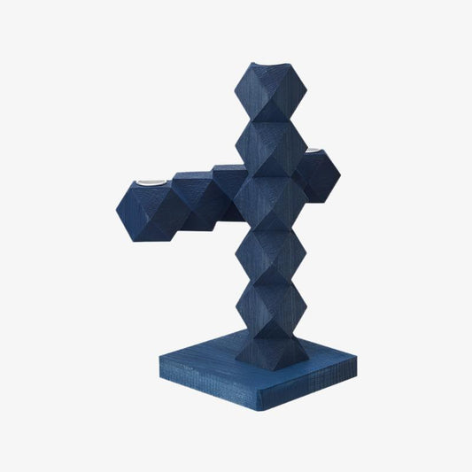 Clean Cut candle holder 3 blue