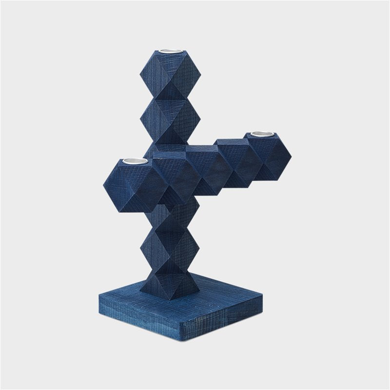 Clean Cut candle holder 3 blue