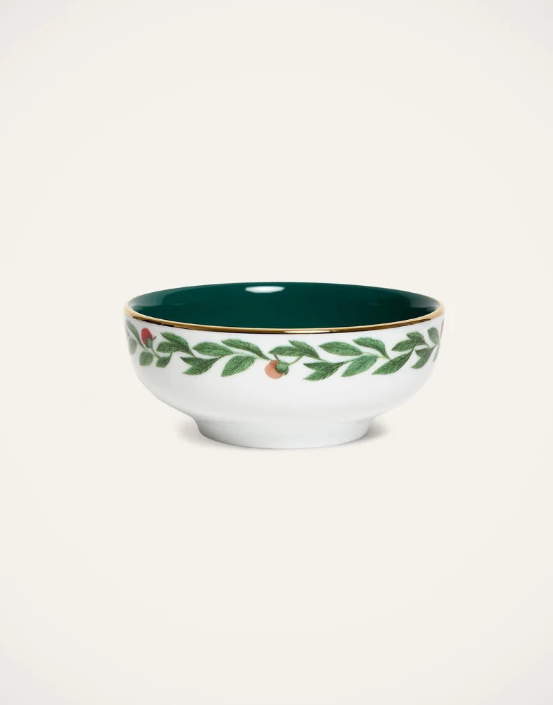Libellula Green in Porcelain Snack Bowl